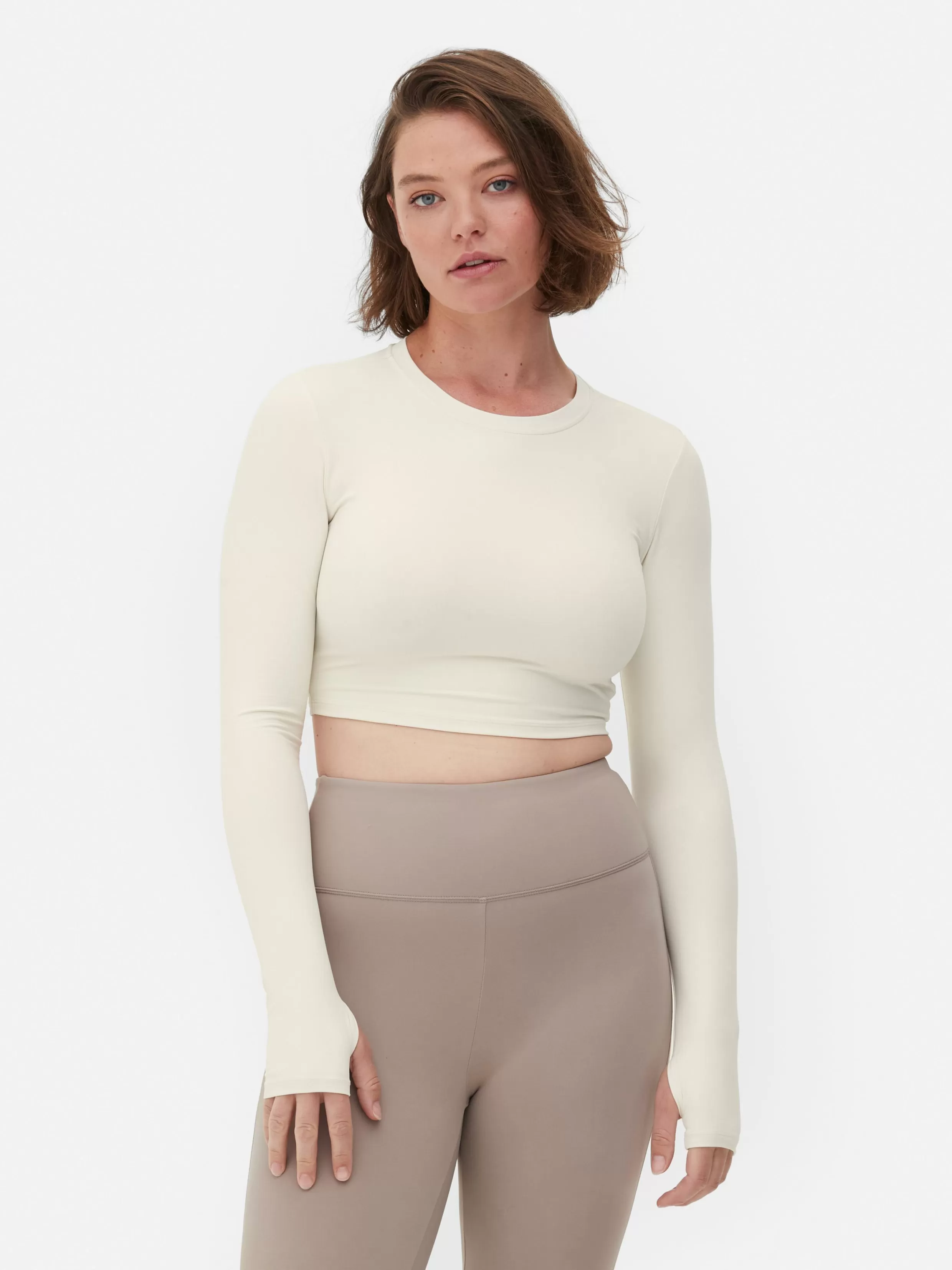 Primark Fitnesskleding En Activewear^Ultrazachte Korte Sporttop Met Lange Mouwen Rita Ora