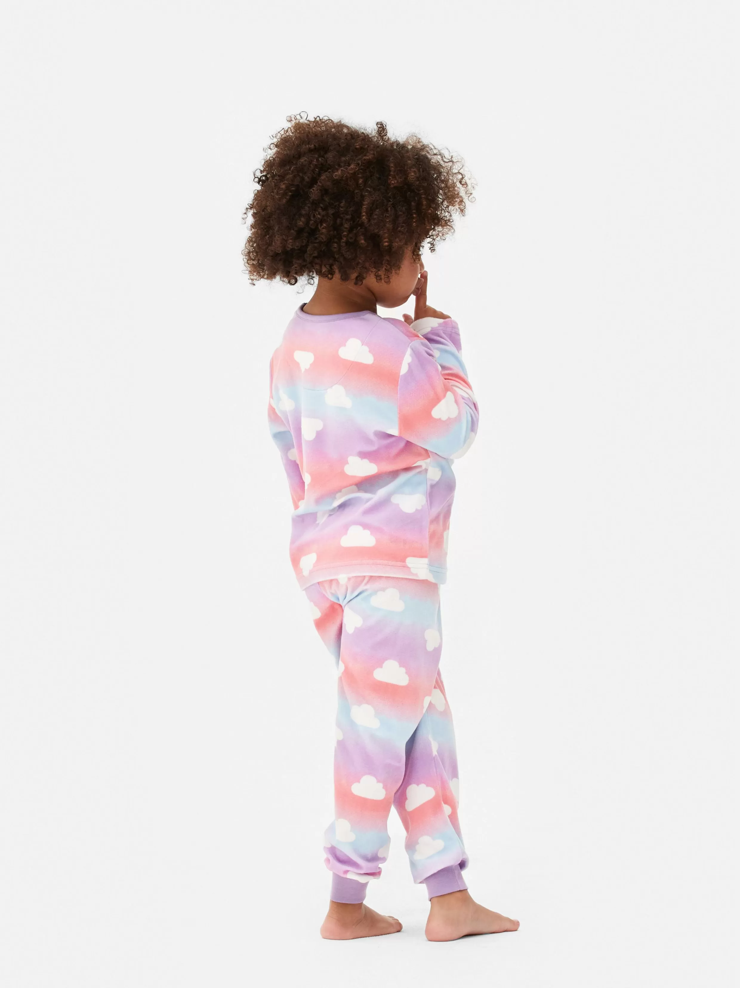 Primark Pyjama'S En Nachtkleding^Velours Pyjama Met Wolken En Kleurverloop